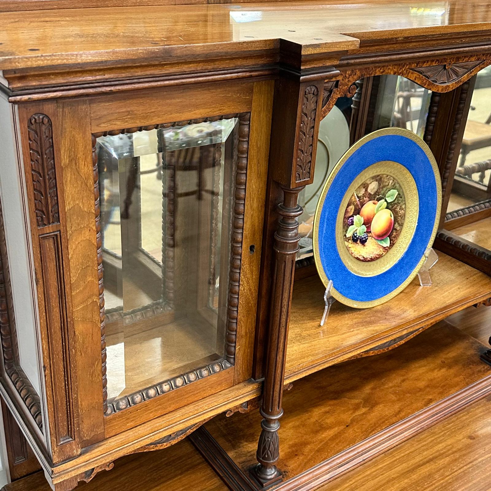 Walnut sideboard with amboyna drawer fronts c.1890