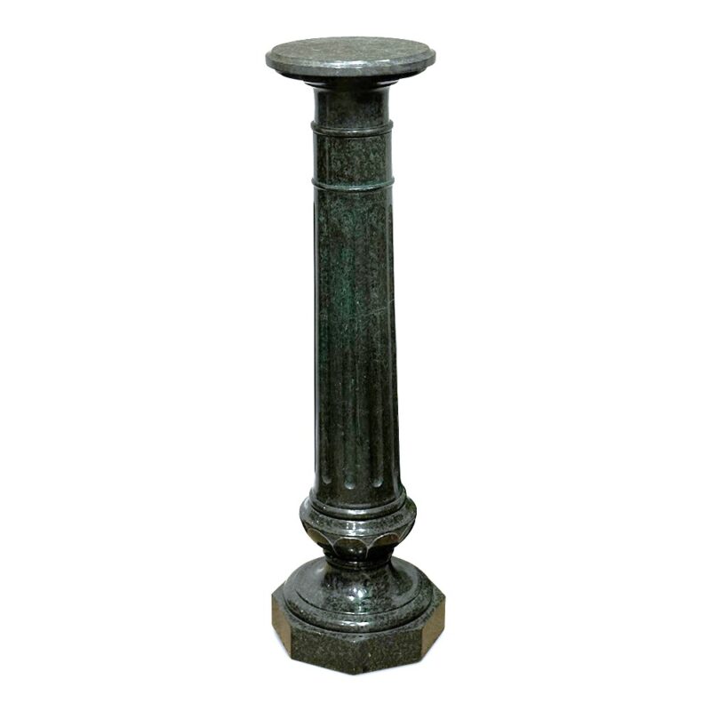 19th century green marble pedestal octagonal base