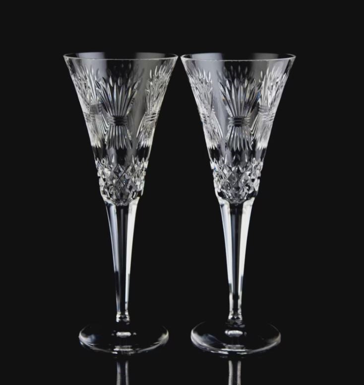 Pr Waterford crystal champagne toasting flutes prosperity