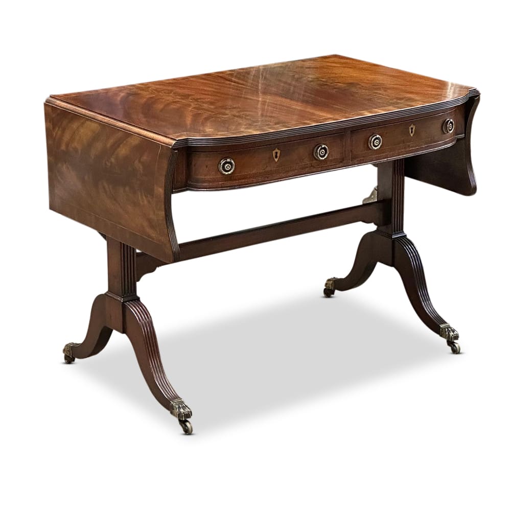 Regency style drop side mahogany table