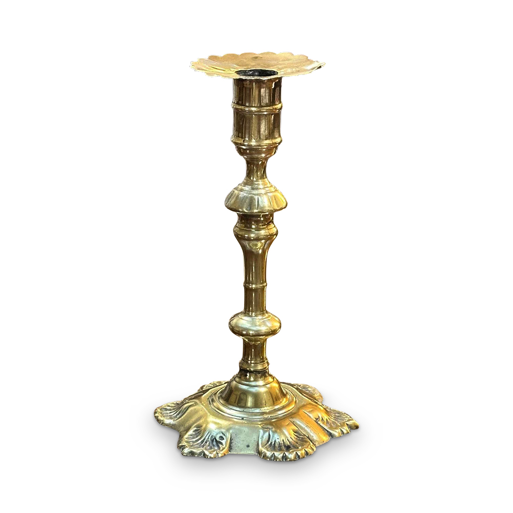 18th century English brass candlestick c.1760