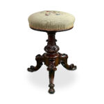 19th century English walnut revolving piano stool c.1870