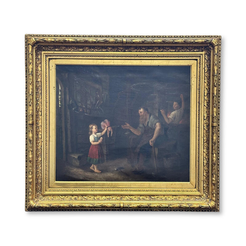 19th century Flemish oil painting Dit le Jeune
