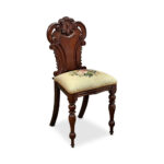 Australian cedar hall chair with tapestry upholstery
