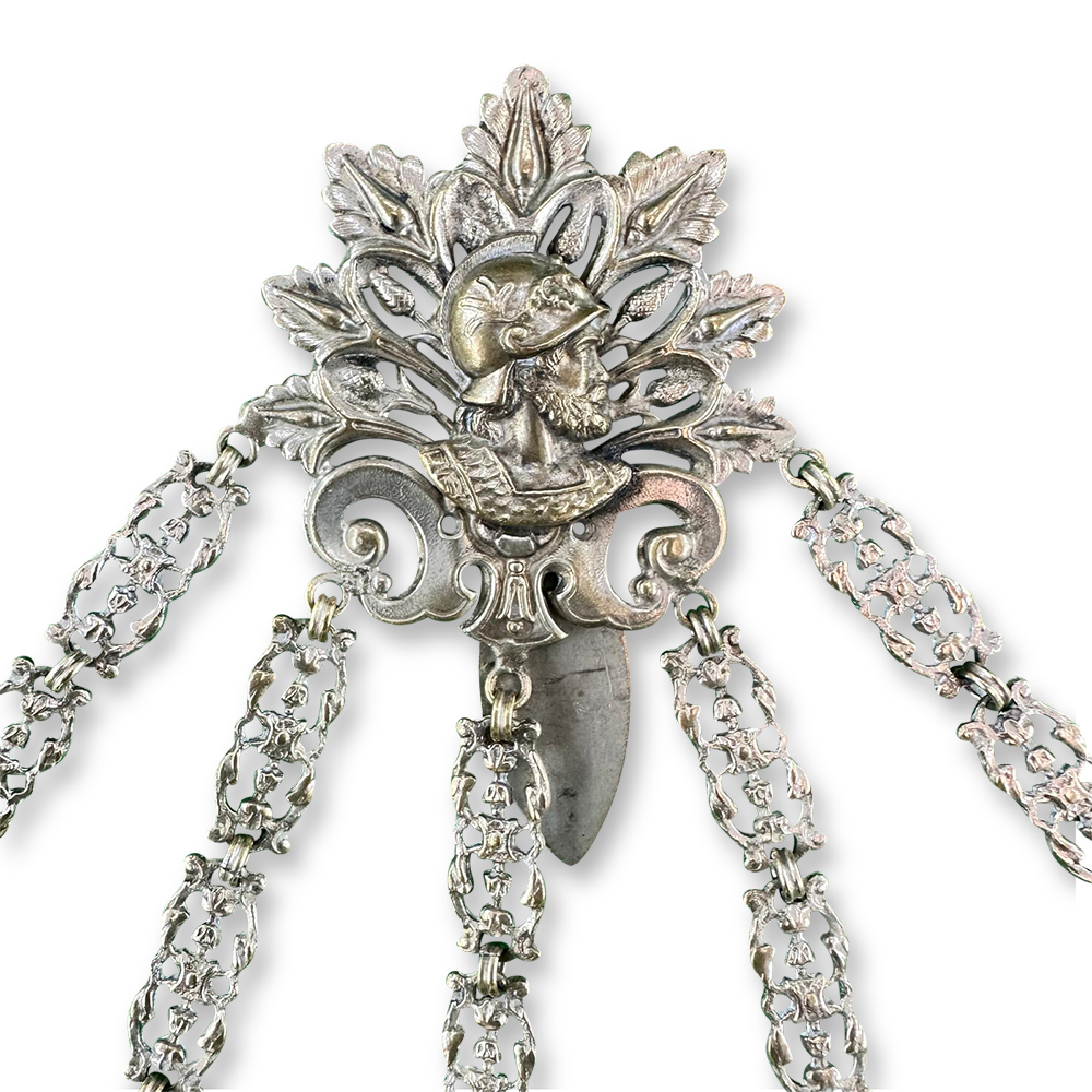 Victorian silver plated 5 branch chatelaine c.1880