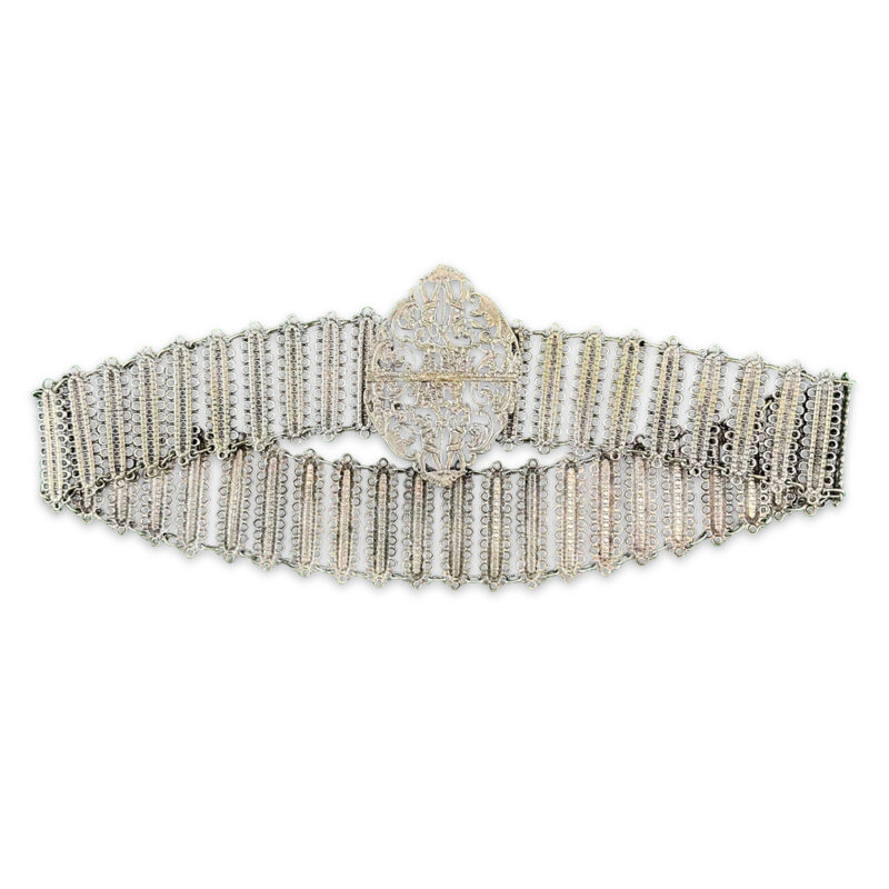 Edwardian silver plated filigree nurses belt c.1900