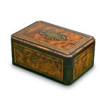 French brass inlaid amboyna jewellery box c.1885