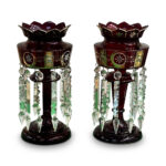 Pr flashed ruby glass lustres c.1870