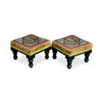 Rare pr of antique beaded footstools c.1870