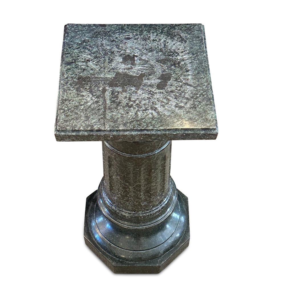 Short green marble pedestal c.1890