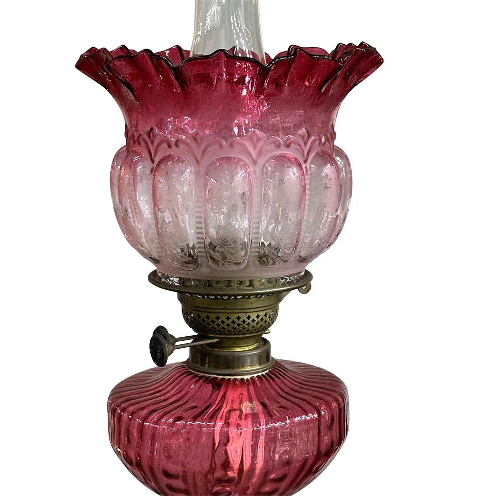 Victorian double burner banquet lamp c.1870