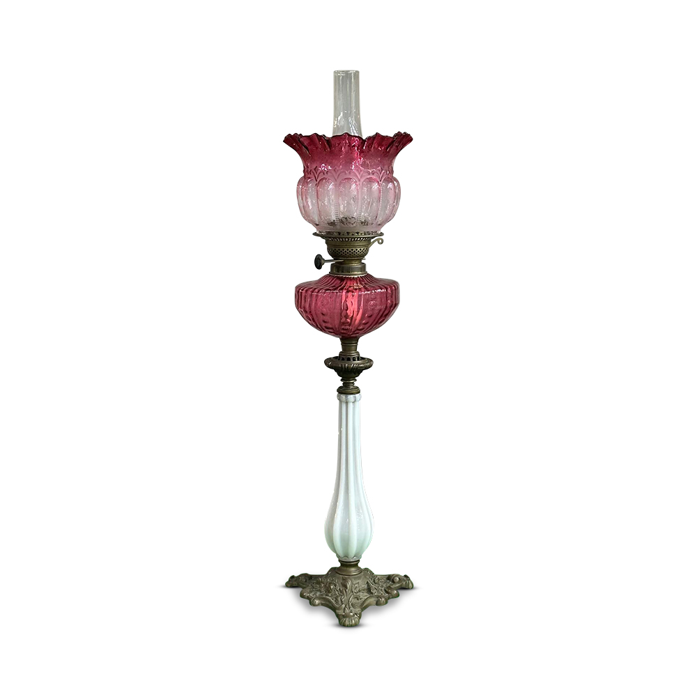 Victorian double burner banquet lamp c.1870