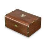 Victorian rosewood sewing box with ebonised mop bandings