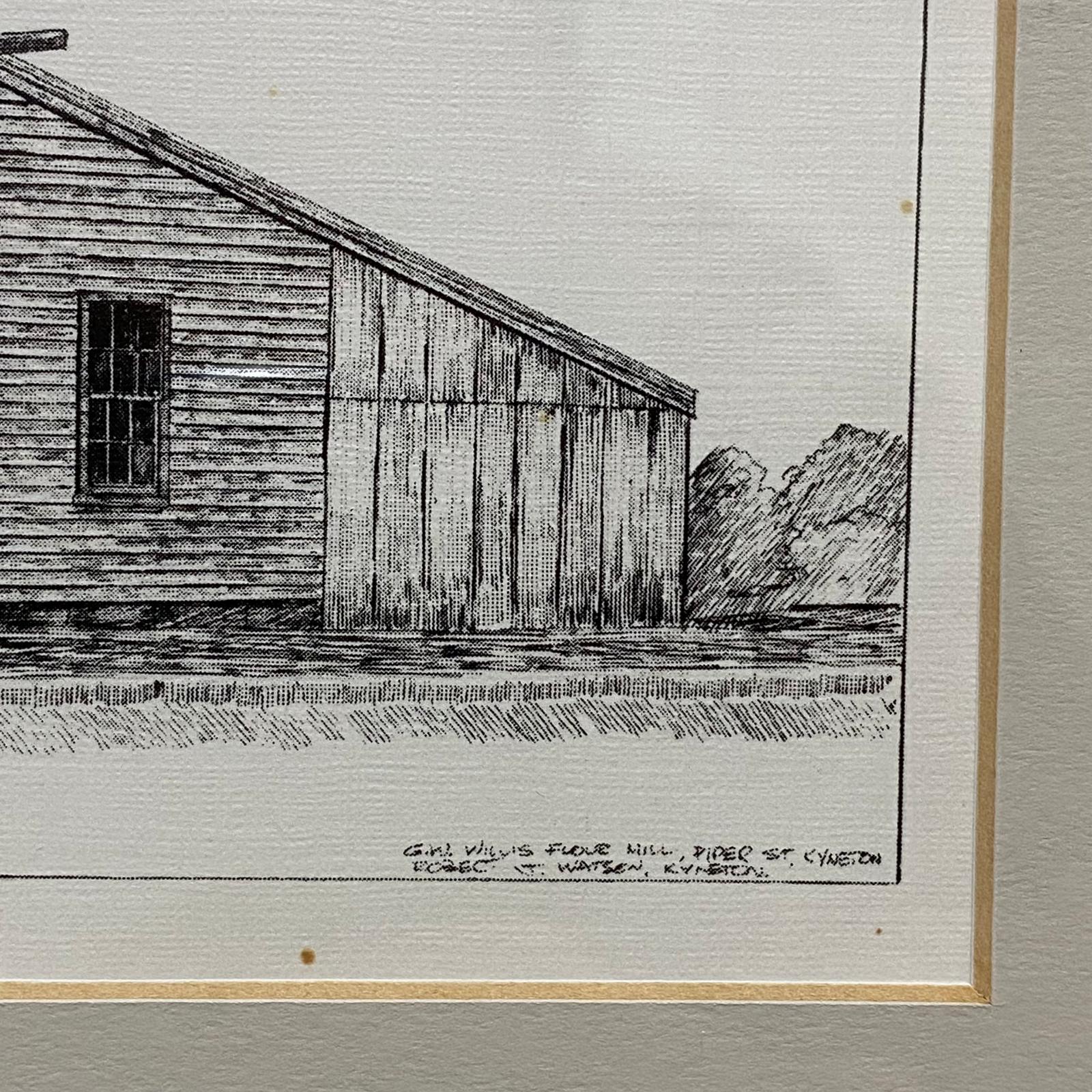 Architectural etching Piper St Kyneton by J Watson