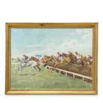 Early 20th century First Post Worcester oil painting by R Barfleet