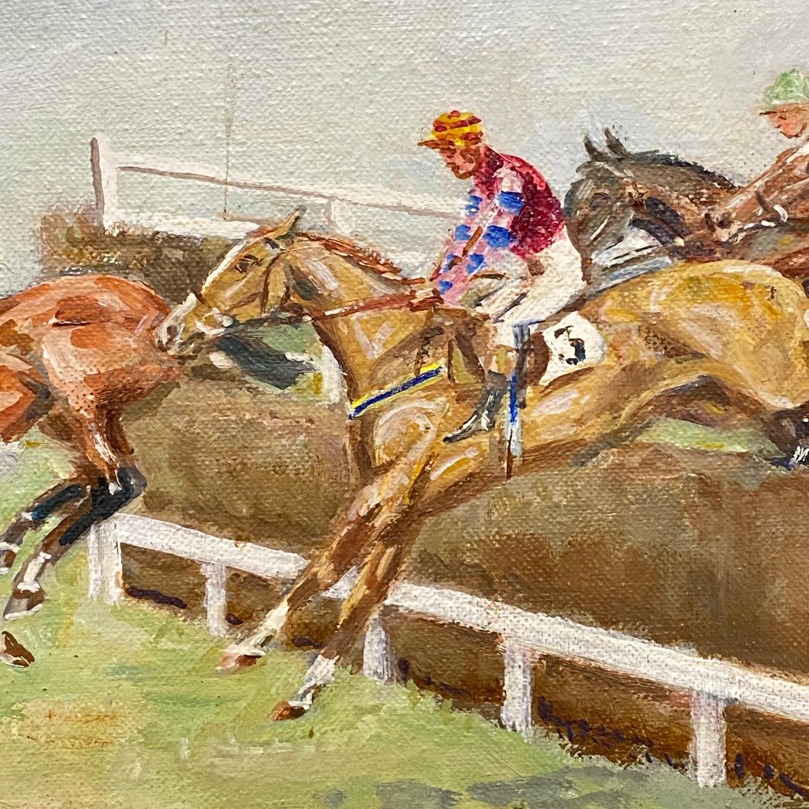 Early 20th century First Post Worcester oil painting by R Barfleet