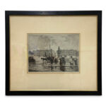 Ltd Ed etching La Pluie Place de la Concorde by Frank M. Armington
