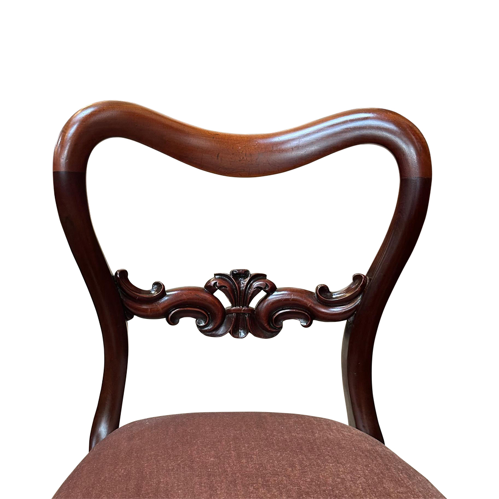 Mahogany kidney back antique dining chairs set 4