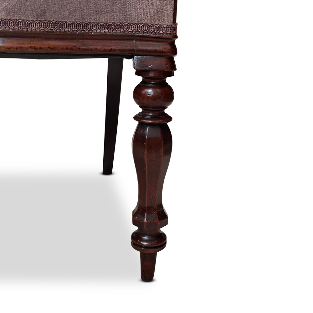 Mahogany kidney back antique dining chairs set 4