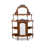 Victorian burr walnut inlaid whatnot c.1880