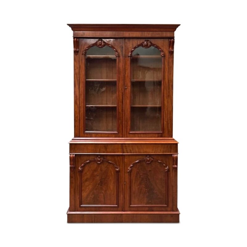 Victorian mahogany 2 section bookcase c.1870