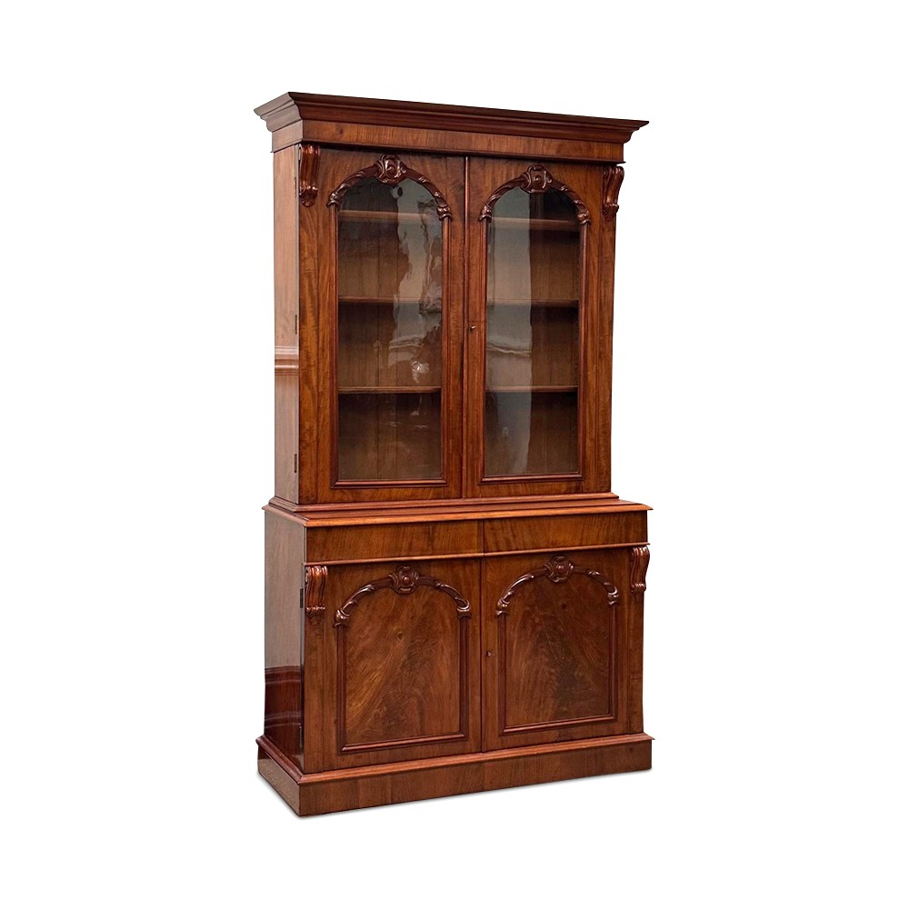 Victorian mahogany 2 section bookcase c.1870