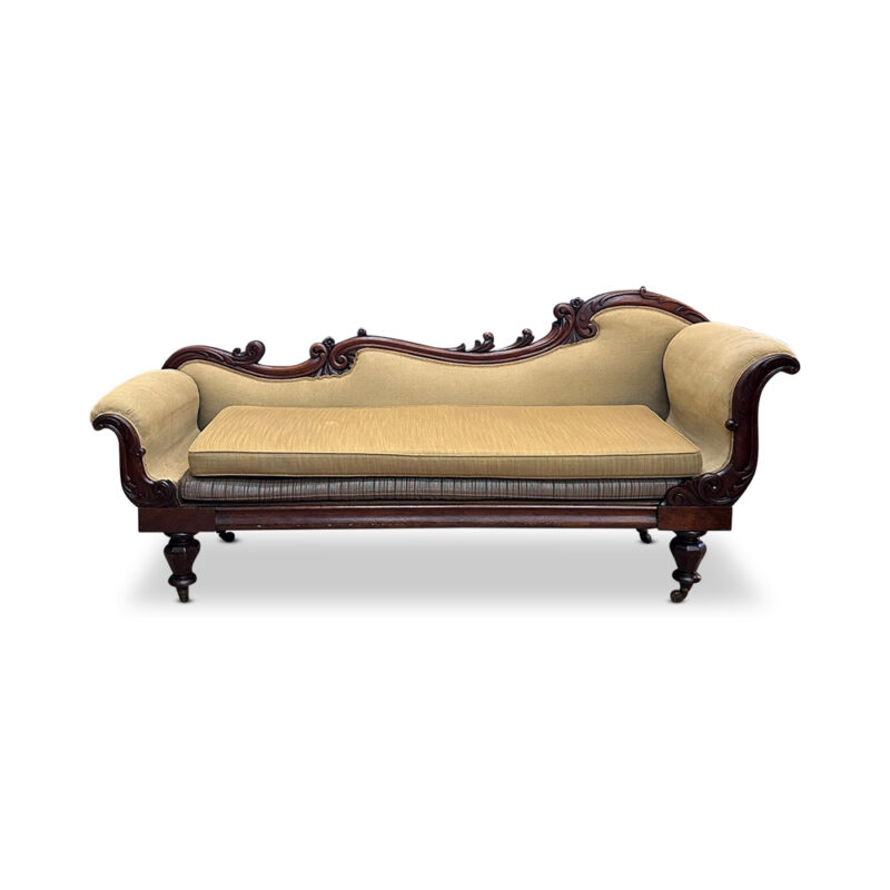 Victorian mahogany carved settee lounge c.1870