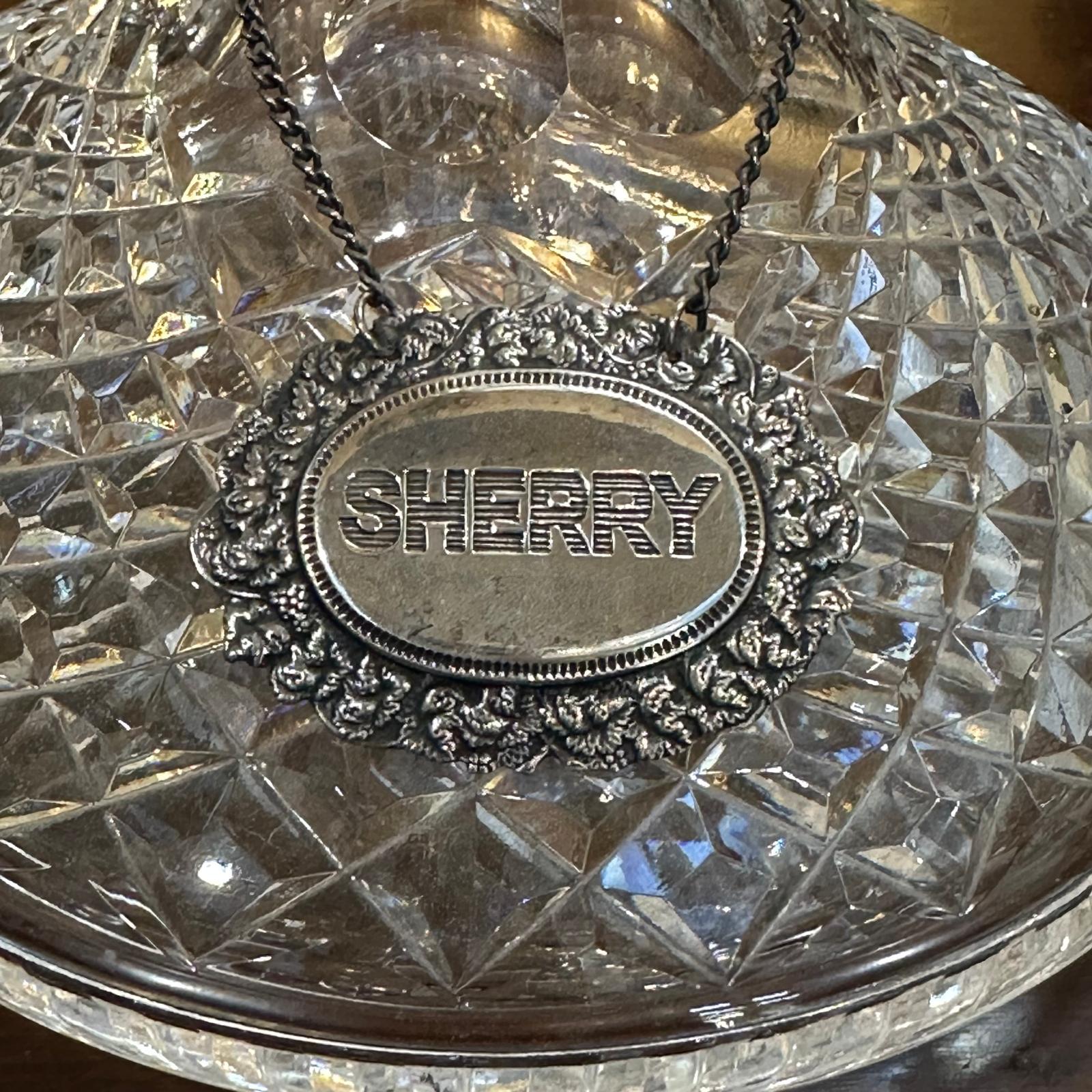 Waterford crystal ships decanter with sterling silver sherry label