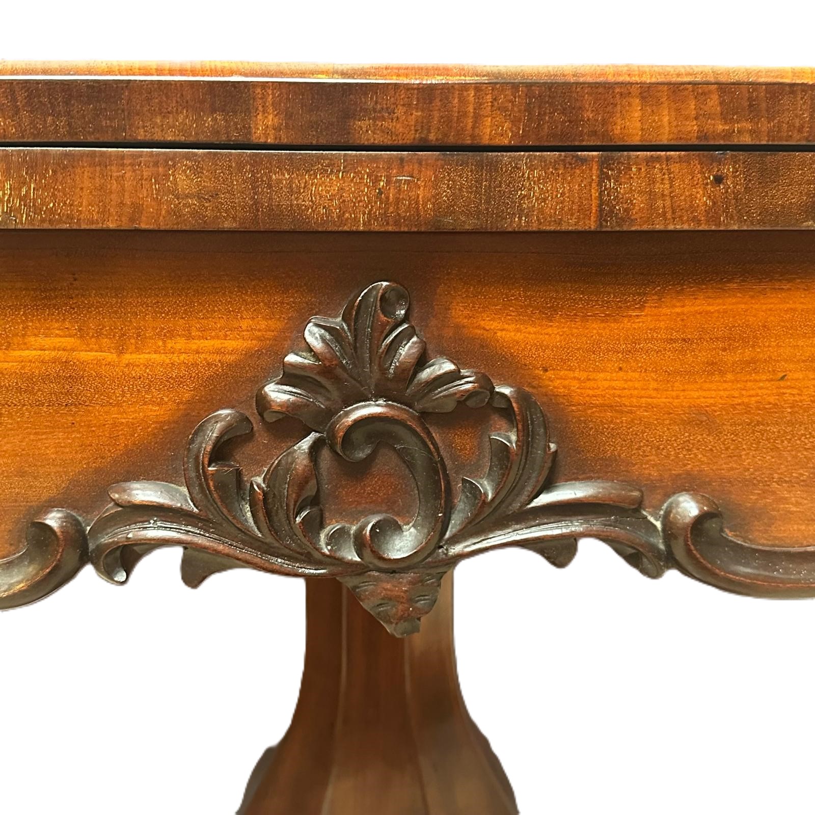 William IV English mahogany fold over card table c.1840