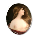 19th century handpainted portrait of a woman on porcelain c.1880