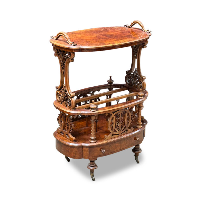 English burr walnut oval canterbury c.1870