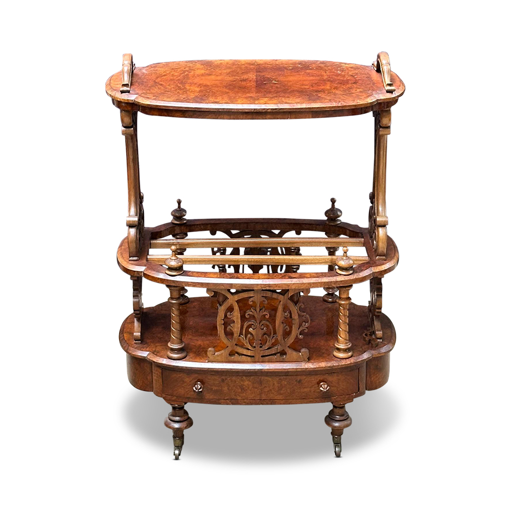 English burr walnut oval canterbury c.1870