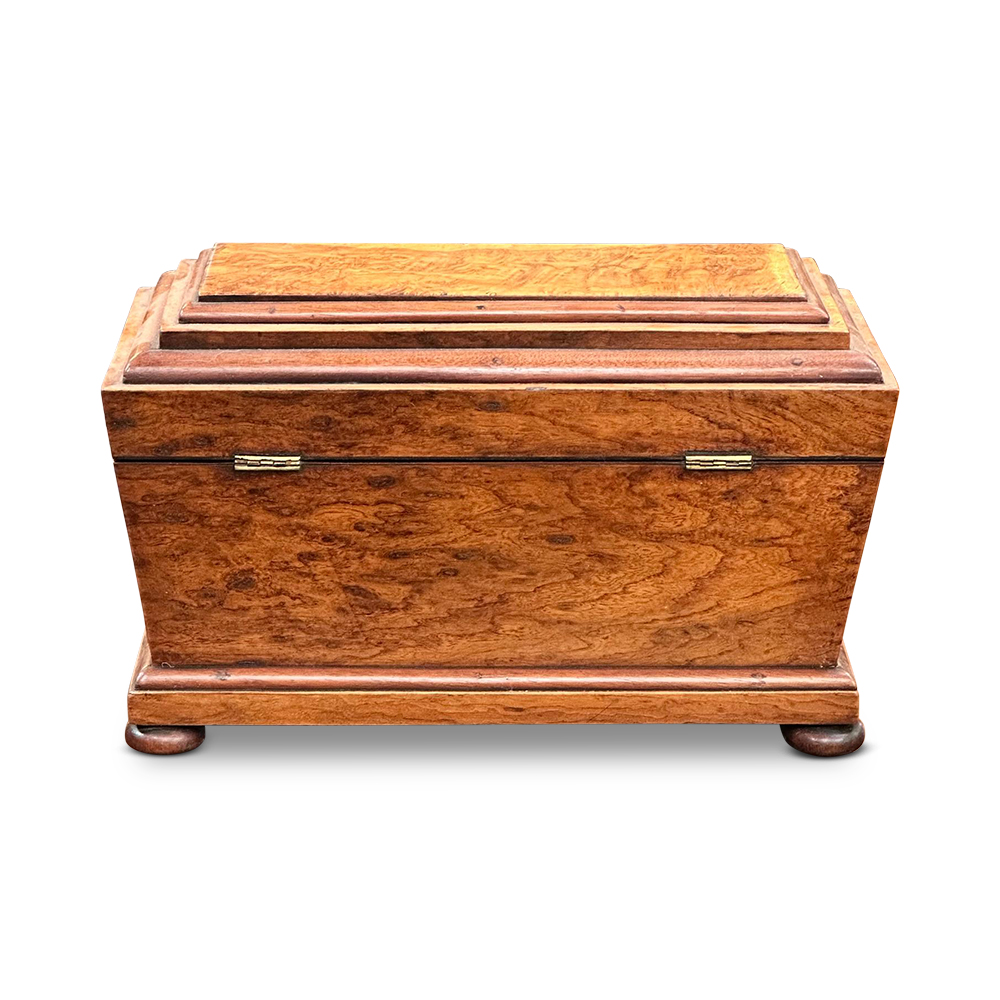 English pollard oak sarcophagus shaped document box c.1860