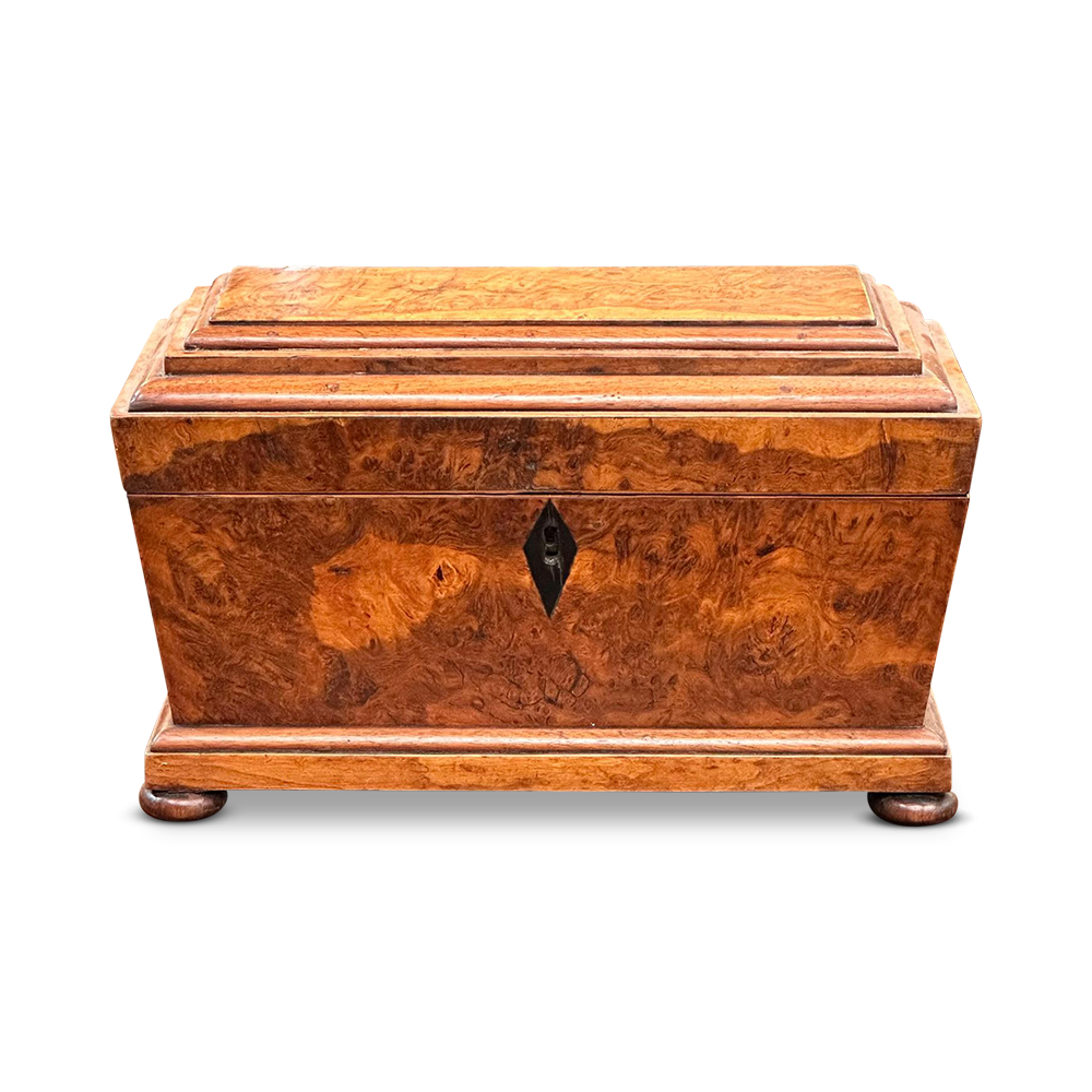 English pollard oak sarcophagus shaped document box c.1860