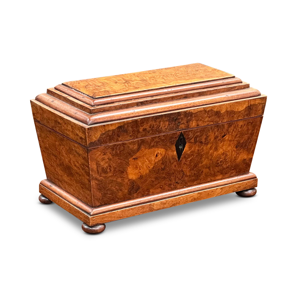 English pollard oak sarcophagus shaped document box c.1860