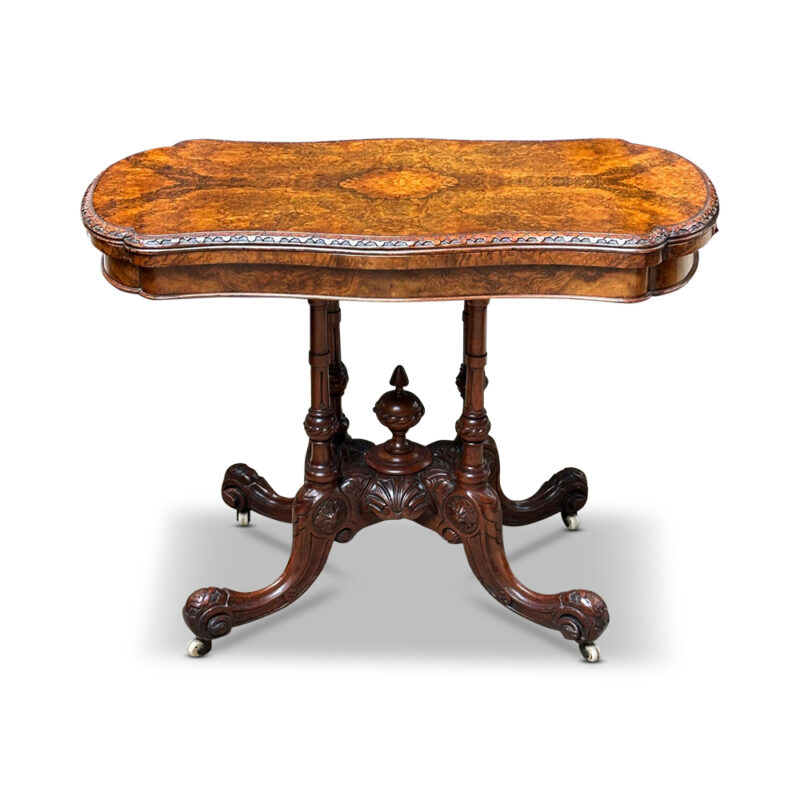 Fine English kidney shaped fold over card table c.1870