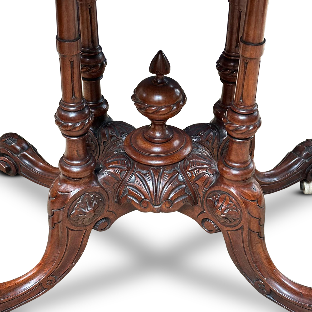 Fine English kidney shaped fold over card table c.1870