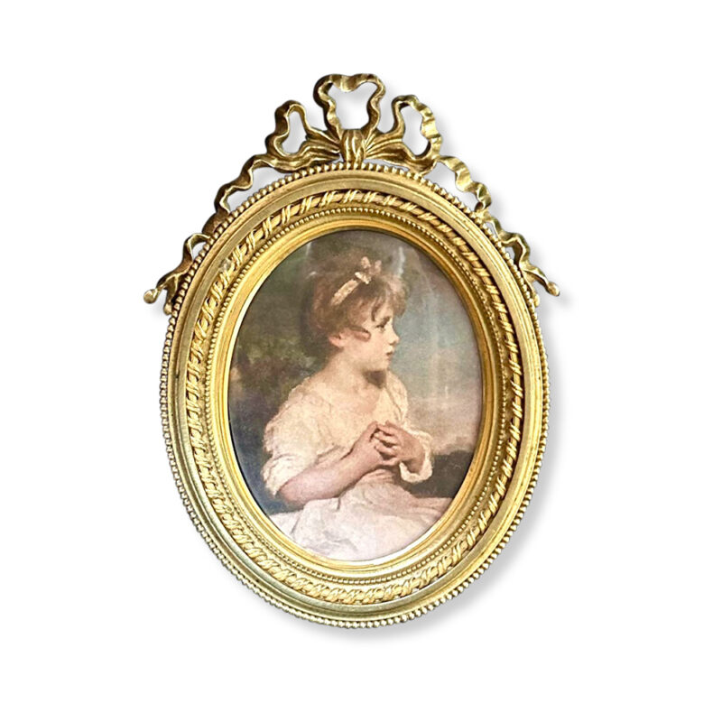 Fine French miniature portrait in gilt bronze frame by Alphonse Giroux Paris c.1860