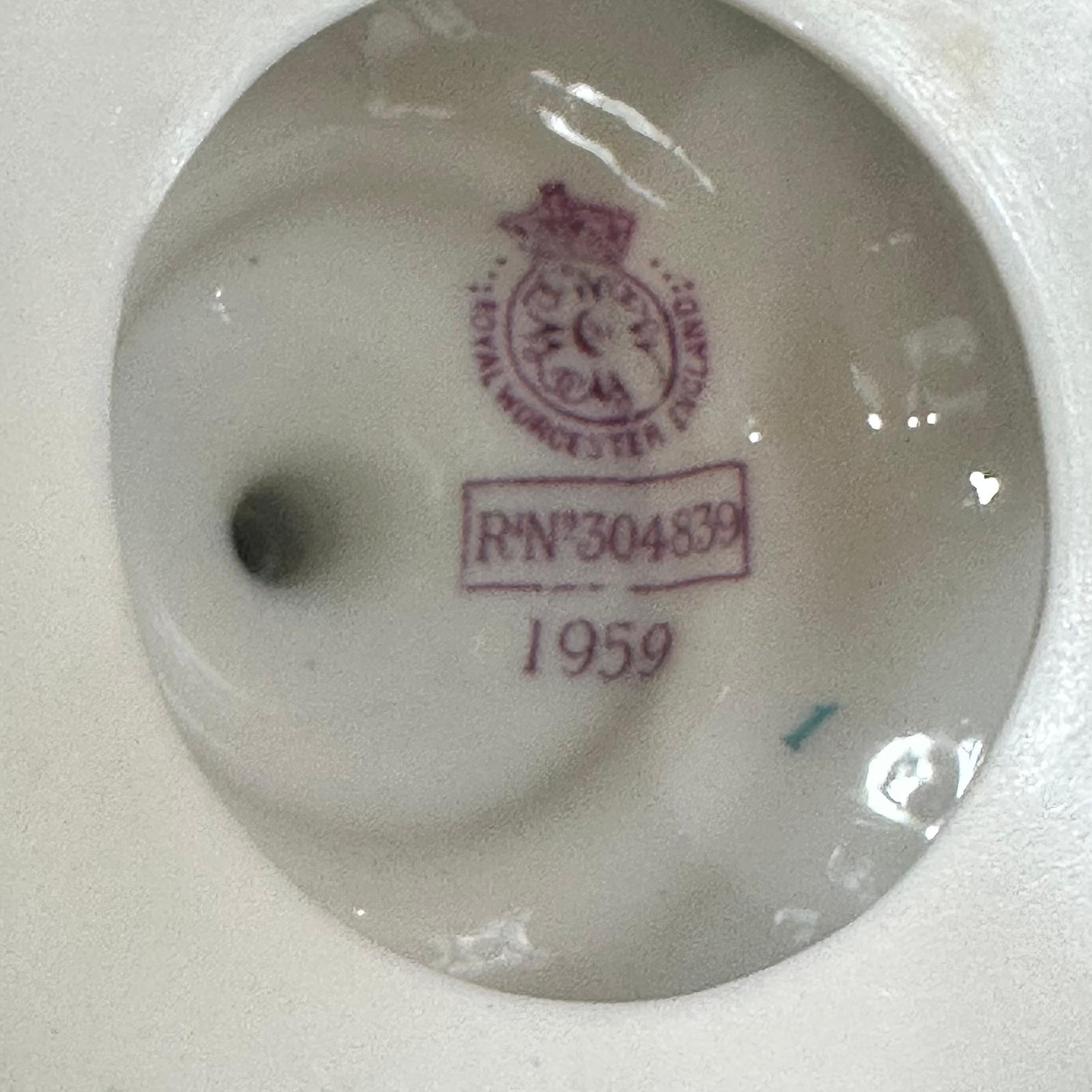 Royal Worcester blush ivory green and floral gilt baluster shape 1959 vase 1899