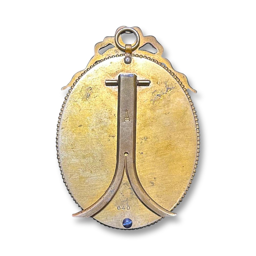 Superb quality Georgian ivory handpainted portrait of a lady, gilt bronze frame c.1810