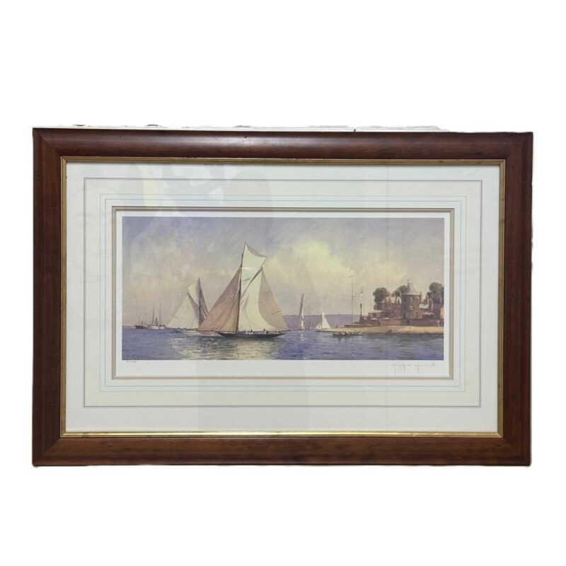 Yacht scene watercolour painting