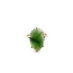 9ct yellow gold jade cabochon nephrite ring