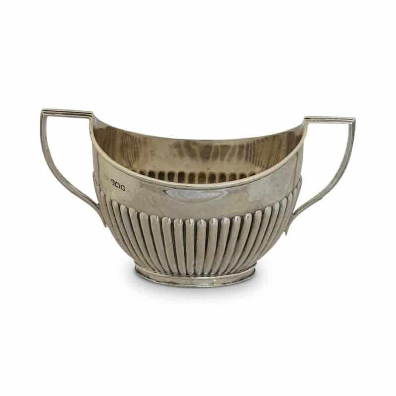 Sterling silver sugar bowl by John Round Sheffield c.1894Sterling silver sugar bowl by John Round Sheffield c.1894