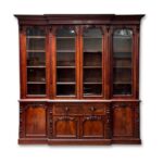 William IV Mahogany 4 Door Breakfront Secretaire Bookcase. c.1840