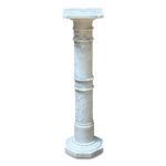 Carrara marble turned pedestal
