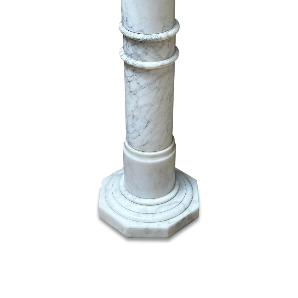 Carrara marble turned pedestal