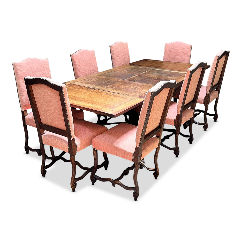 French Louis XV style draw leaf oak dining table c.1880