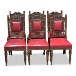 Set 6 Edwardian oak dining chairs c.1900
