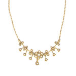 15ct yellow gold daisy and pearl necklace c.1870