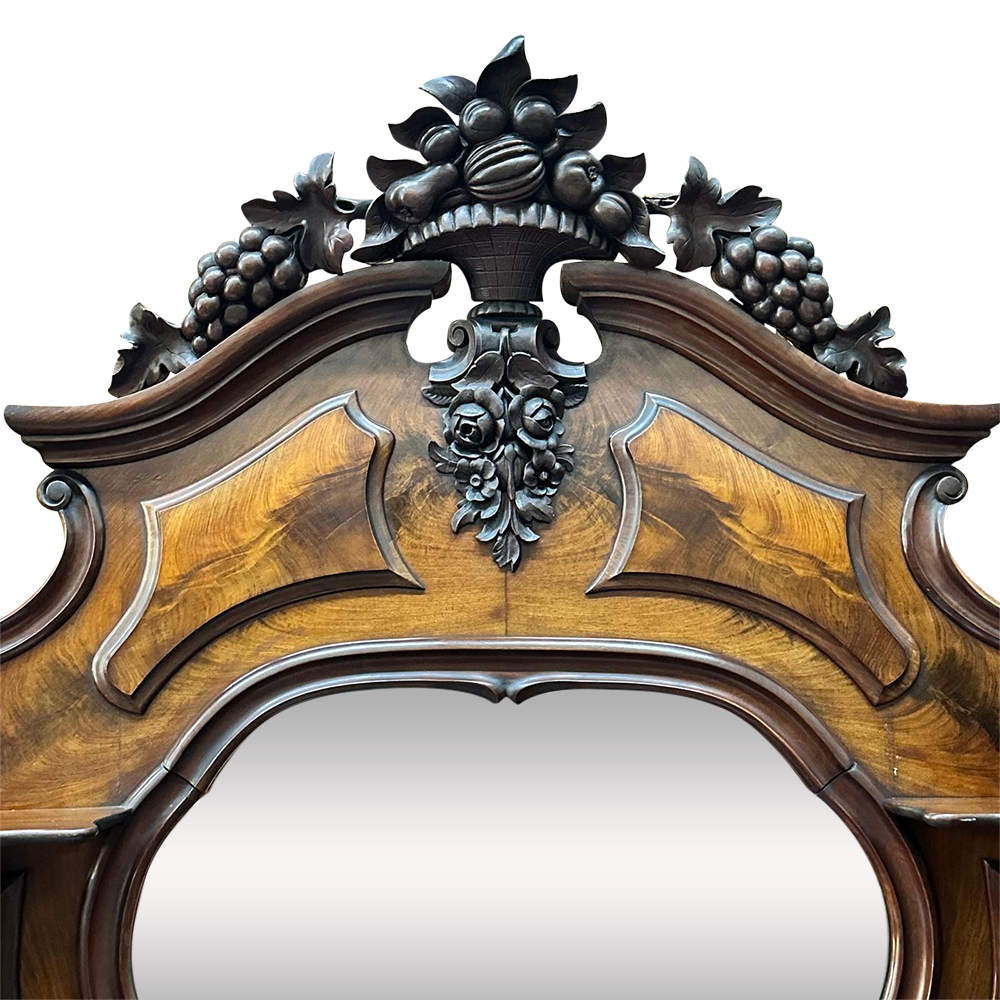 Flame mahogany beidermeyer 3 door sideboard c.1870